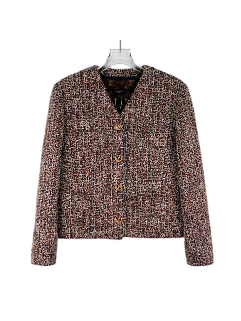 Louis Vuitton Multicolor Lining Monogram Wool Tweed Jacket